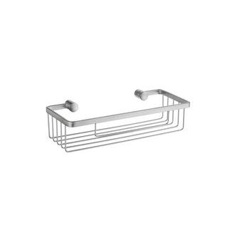 Smedbo DS2001 10 in. Wall Mounted Single Level Shower Basket in Brushed Chrome from the Sideline Collection